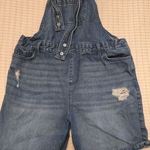 Denim Overalls with Distressed Look SZ 14 Kids